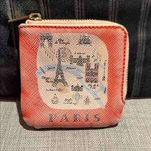 Anthropologie Paris Themed Pink Coin Purse